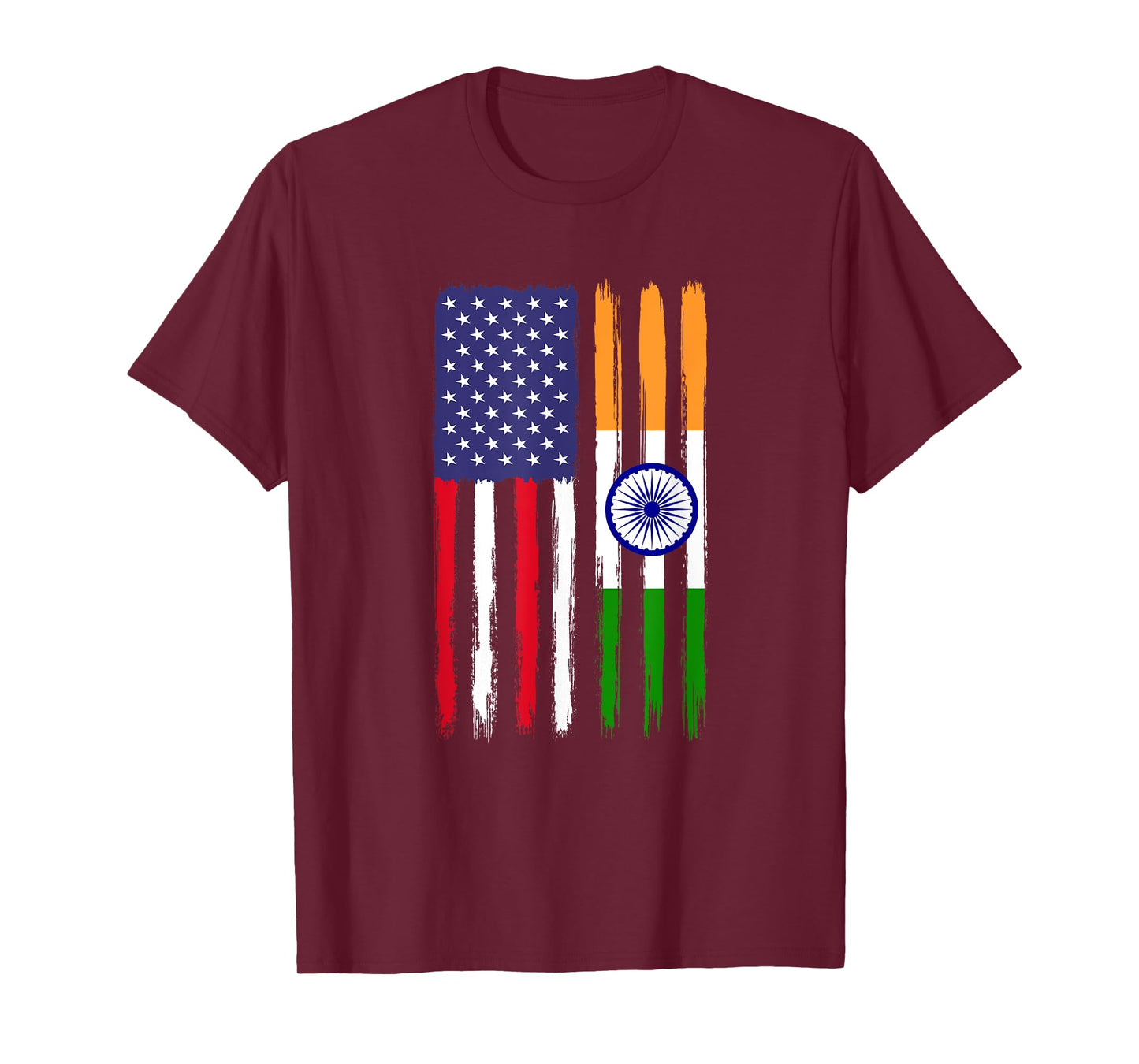 Indian Roots Half American Flag Patriotic Indian T-Shirt