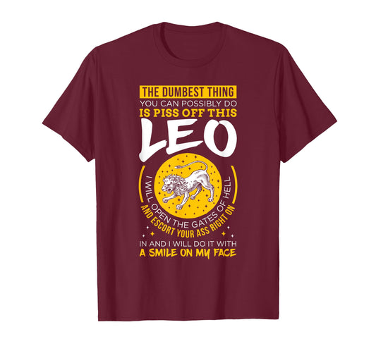 Leo Zodiac Lion Sign Horoscope Funny Gift T-Shirt
