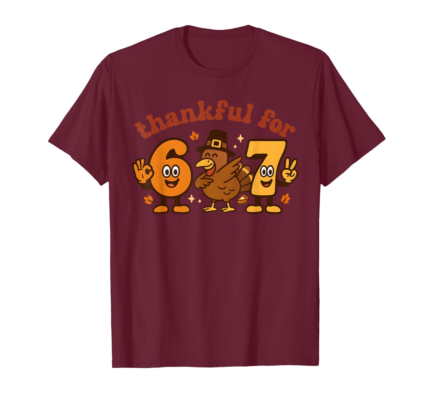 67 Thanksgiving Thankful Six Seven Meme Dabbing Turkey Boys T-Shirt