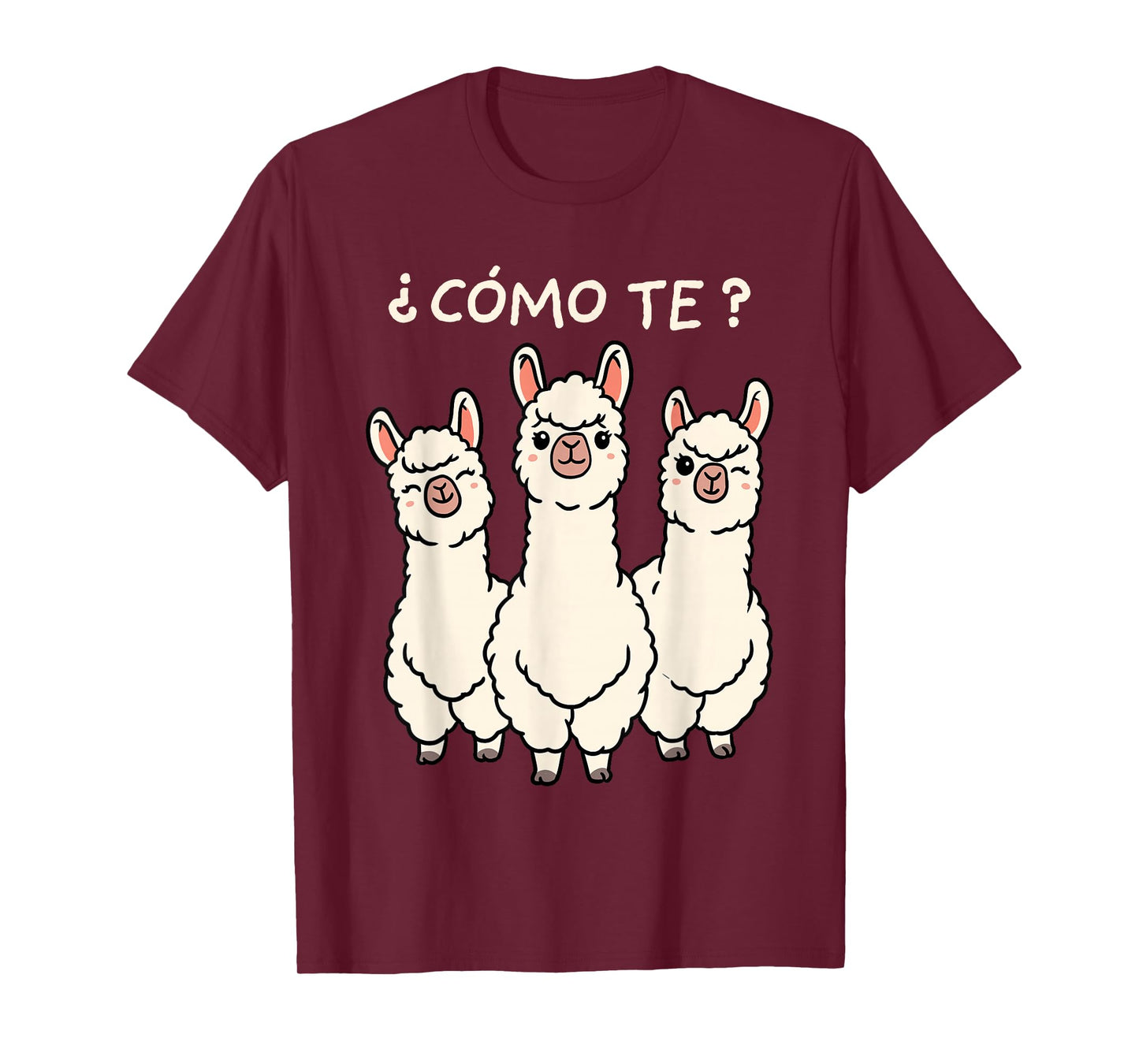 Como Te Llamas Shirt Funny Llama Spanish Teacher Joke T-Shirt