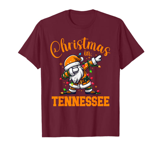 Merry Christmas In Tennessee Funny Dabbing Santa Claus T-Shirt