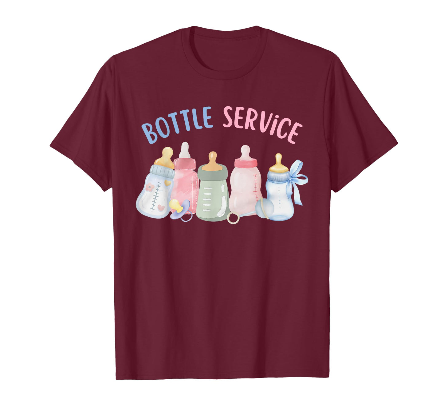 Coquette Bow Bottle Service Baby Barista NICU MBU L&D Nurse T-Shirt