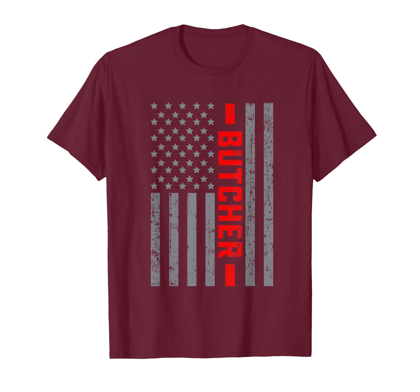 American Flag Butcher US Flag Vintage Tee For Men Dad T-Shirt