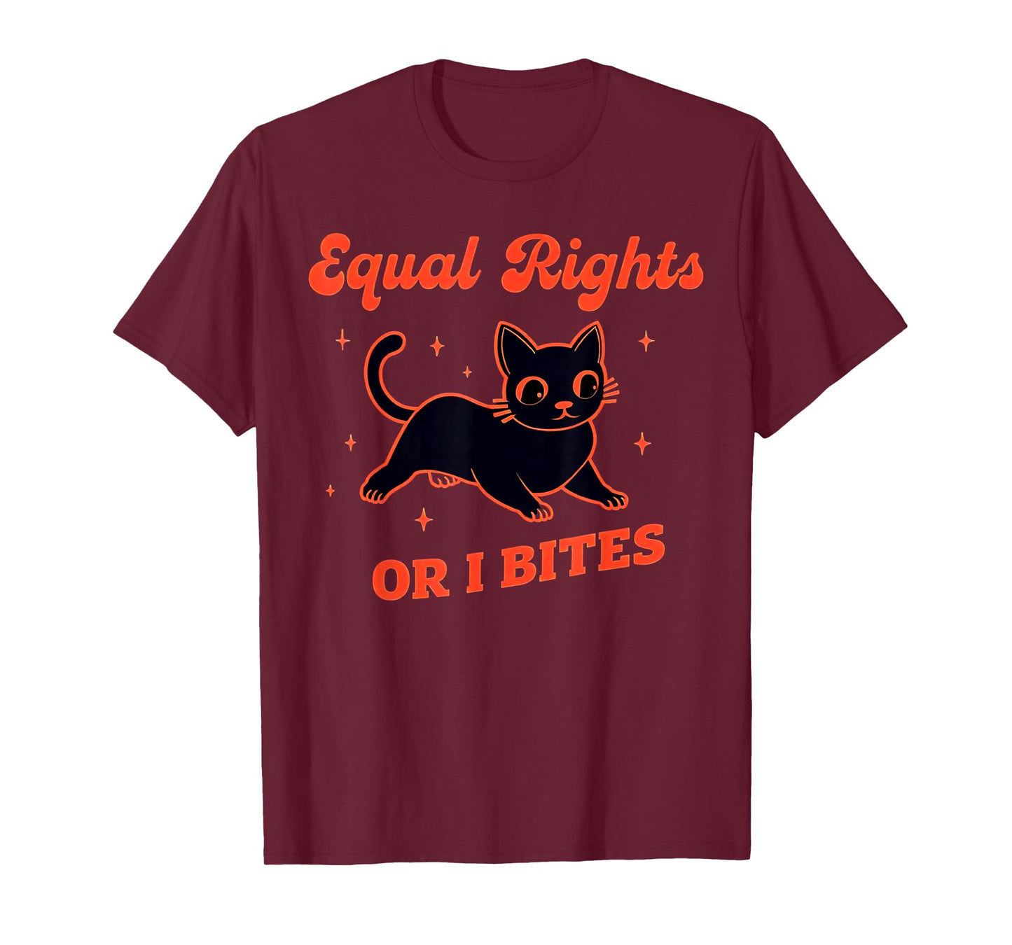 Funny Feminist Cat Equal Rights Or I Bite Equality Feminist T-Shirt for Men Women