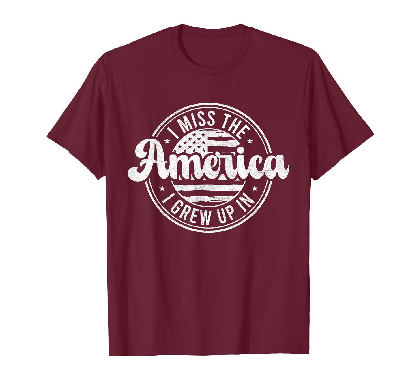 I Miss The America I Grew Up In American Flag Vintage T-Shirt