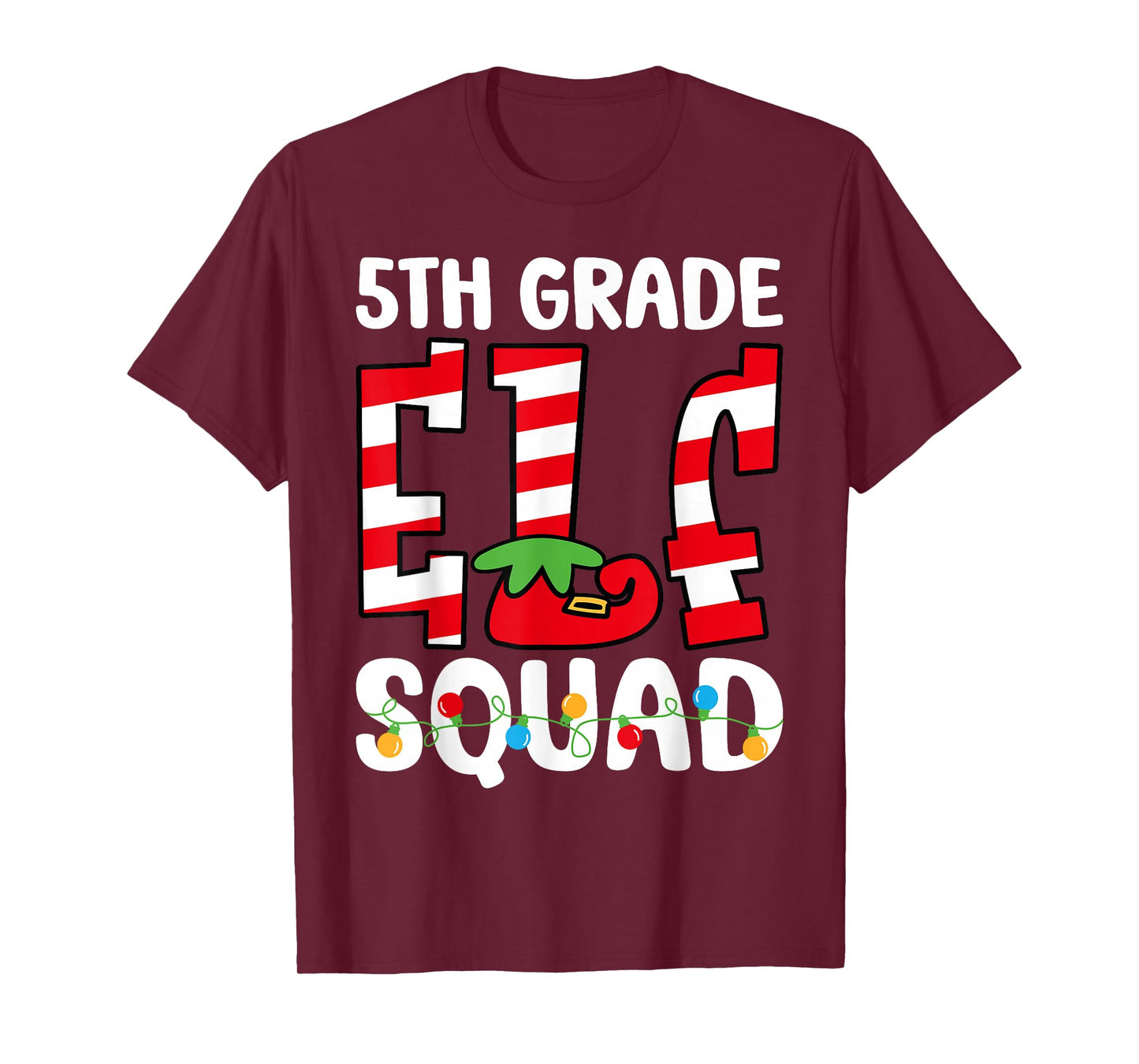 5th Grade Elf Squad Teacher Student Matching Christmas T-Shirt