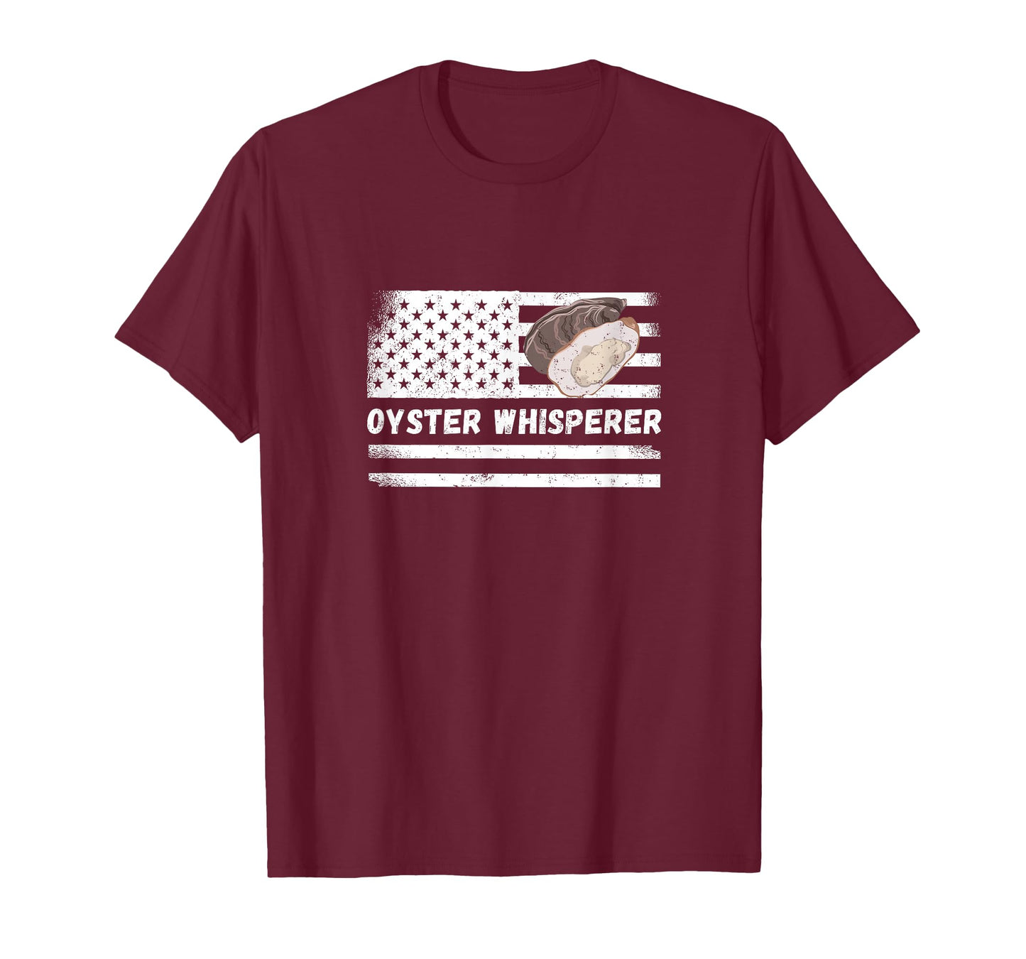 Oyster Whisperer USA America Flag Vintage Oyster Shucking T-Shirt
