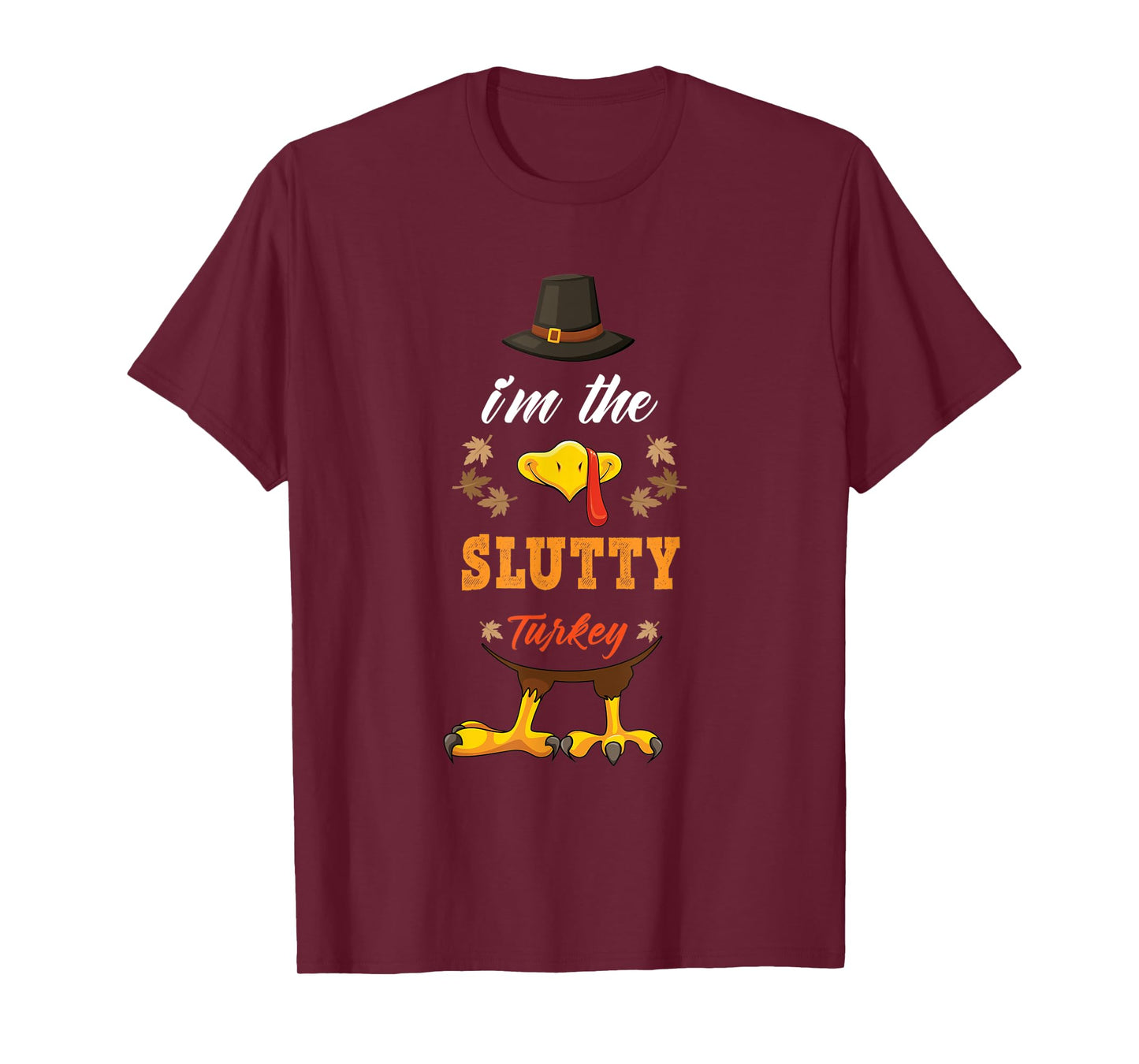 Slutty Turkey matching thanksgiving outfits couples pjs T-Shirt