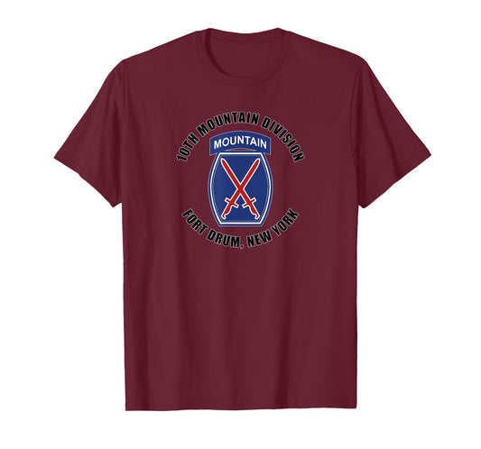 10th Mountain Division Fort Drum New York Emblem Veteran T-Shirt