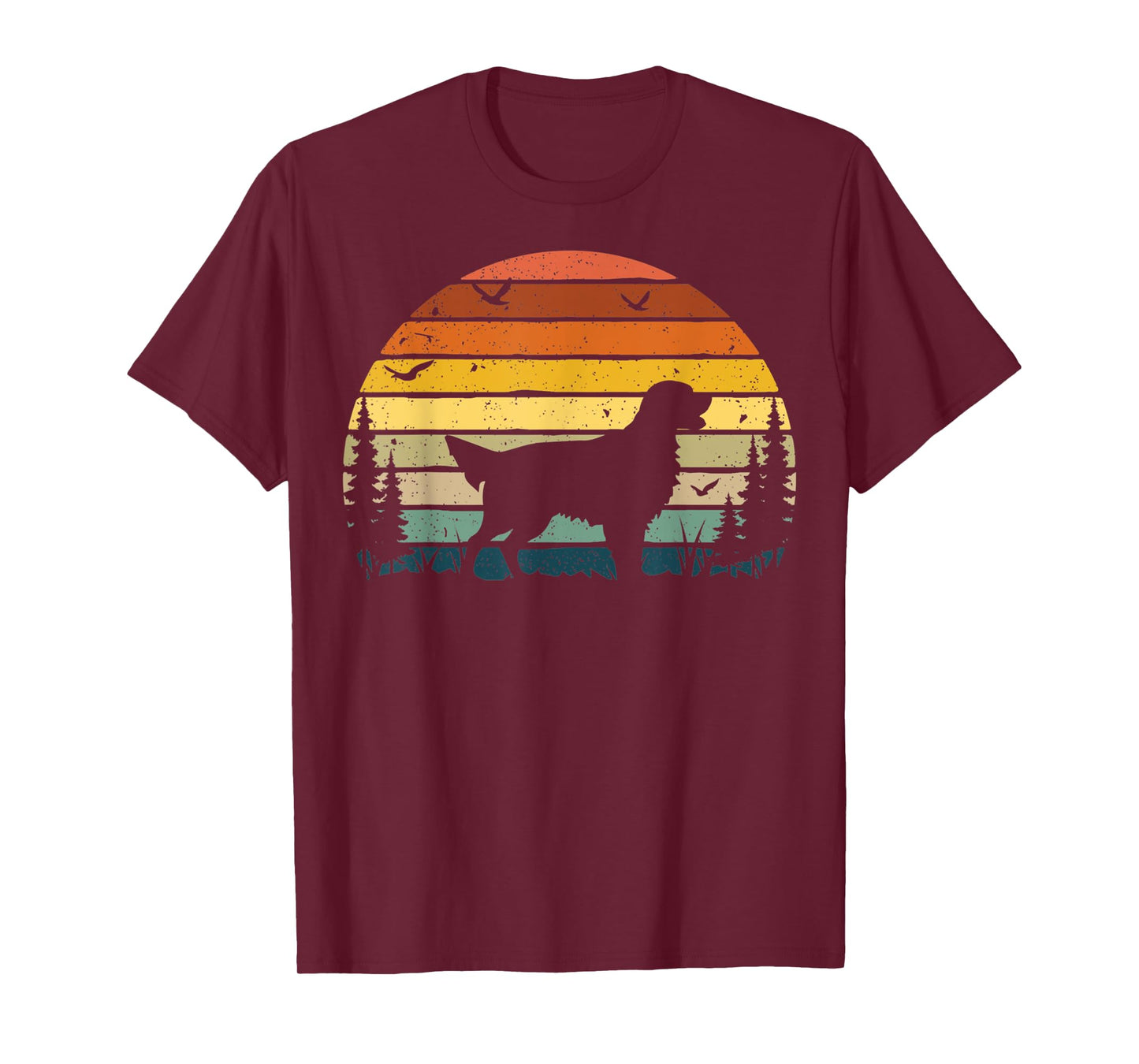 Flat-coated Retriever Dog Retro Vintage Men Women T-Shirt