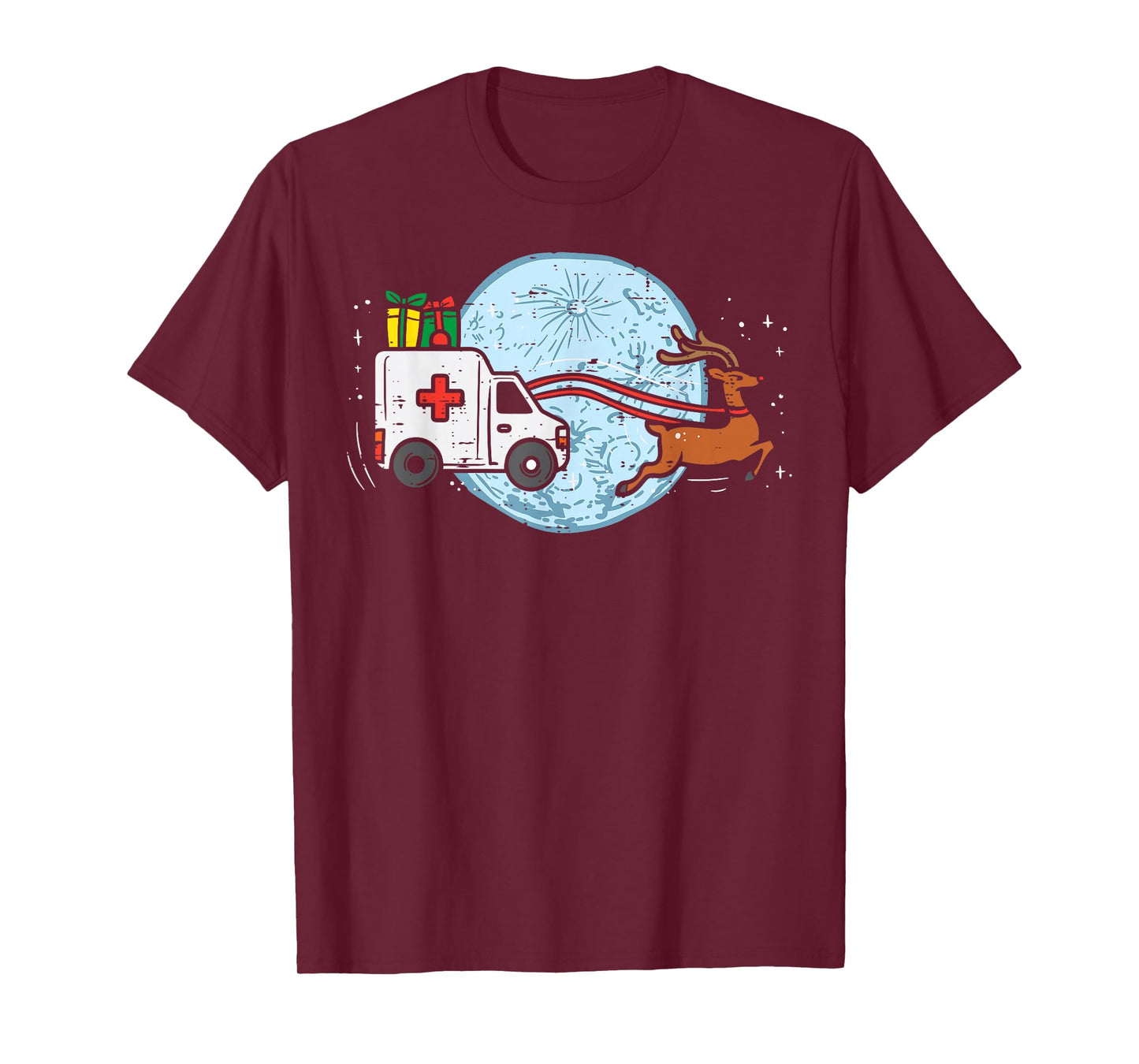 Ambulance Reindeer Nurse Christmas Winter Scrub Xmas Medical T-Shirt