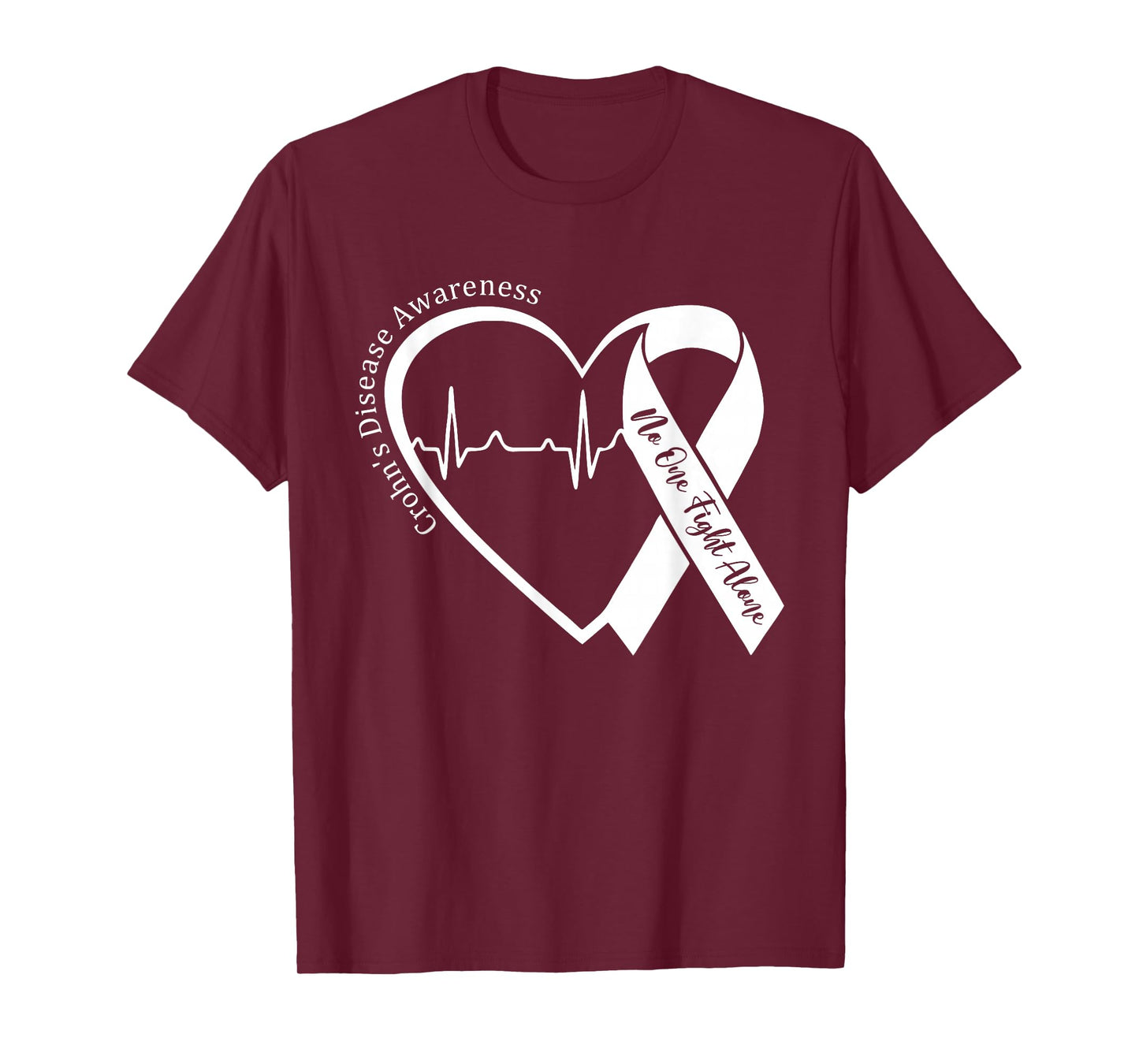 Crohns Disease Heart Support Purple Ribbon Crohn's Awareness T-Shirt