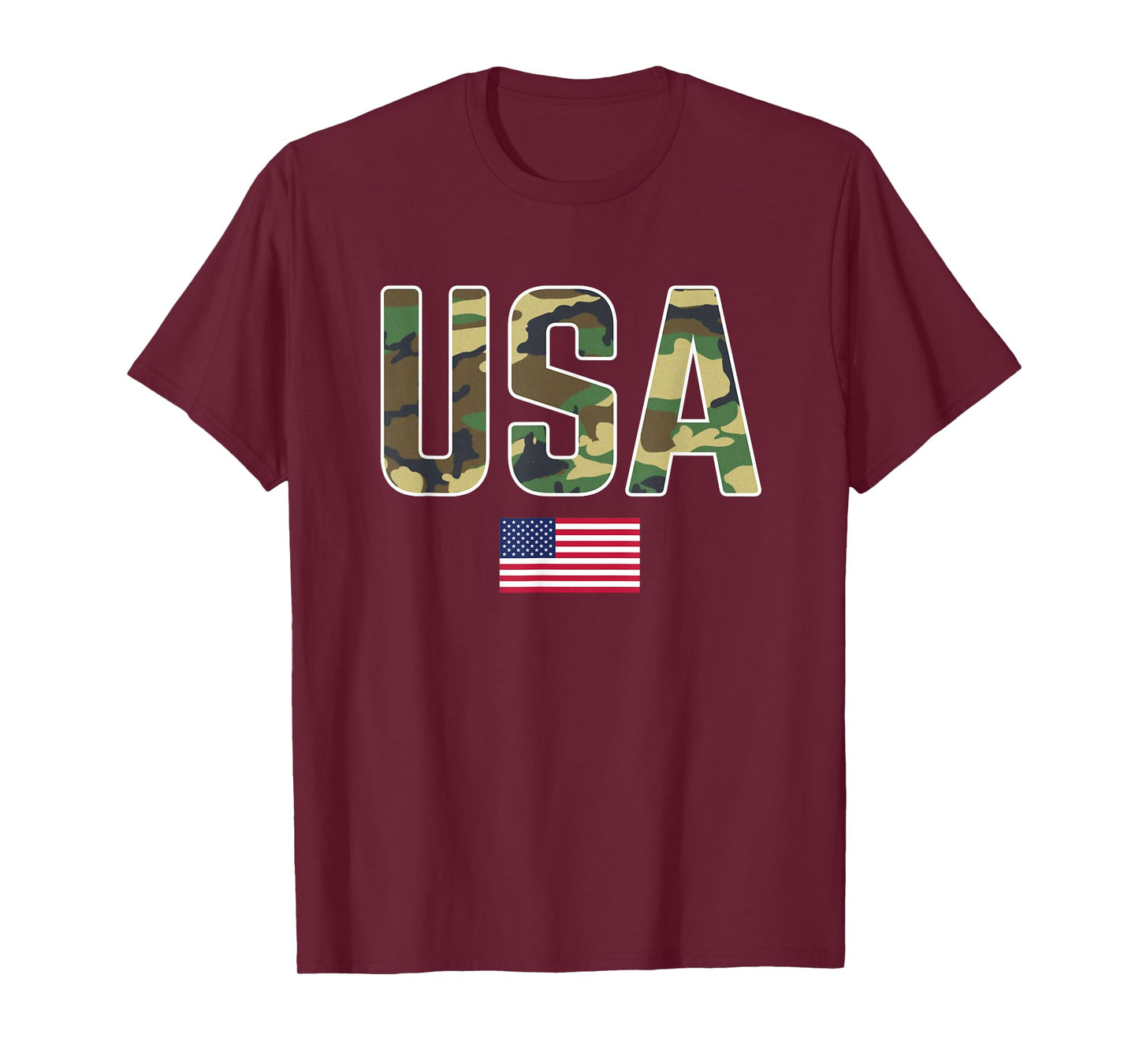 USA Camo Letters With American Flag Patriotic T-Shirt