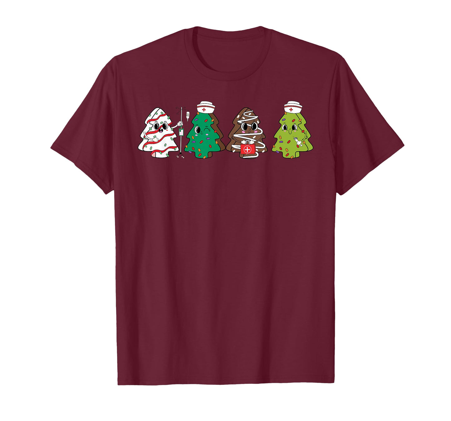 Christmas Nurse Tree Cake Nursing School Registered Nurse RN T-Shirt