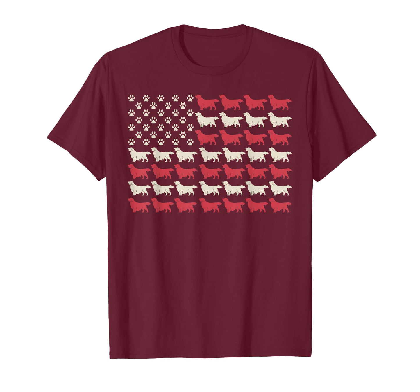 Golden Retriever Patriotic American Flag, 4th of July Dogs T-Shirt