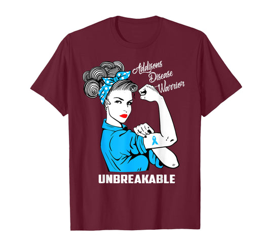 Addisons Disease Warrior Unbreakable T-Shirt Awareness Gift T-Shirt