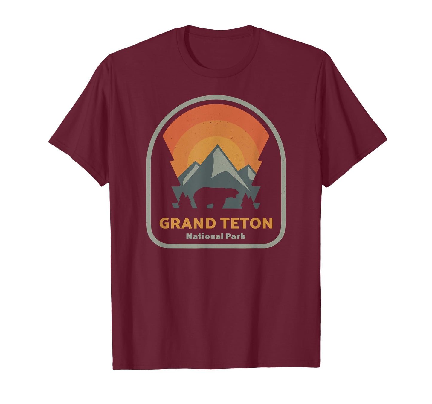 Grand Teton National Park Retro Sunset Vintage T-Shirt