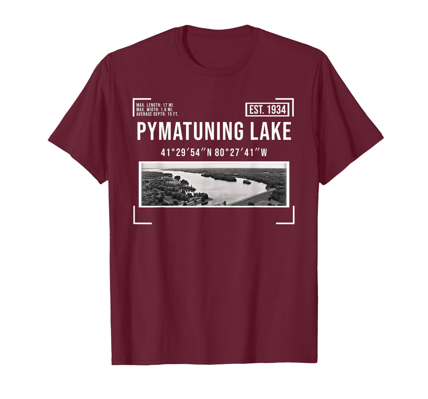 Pymatuning Lake Reservoir Black and White Photography OH PA T-Shirt