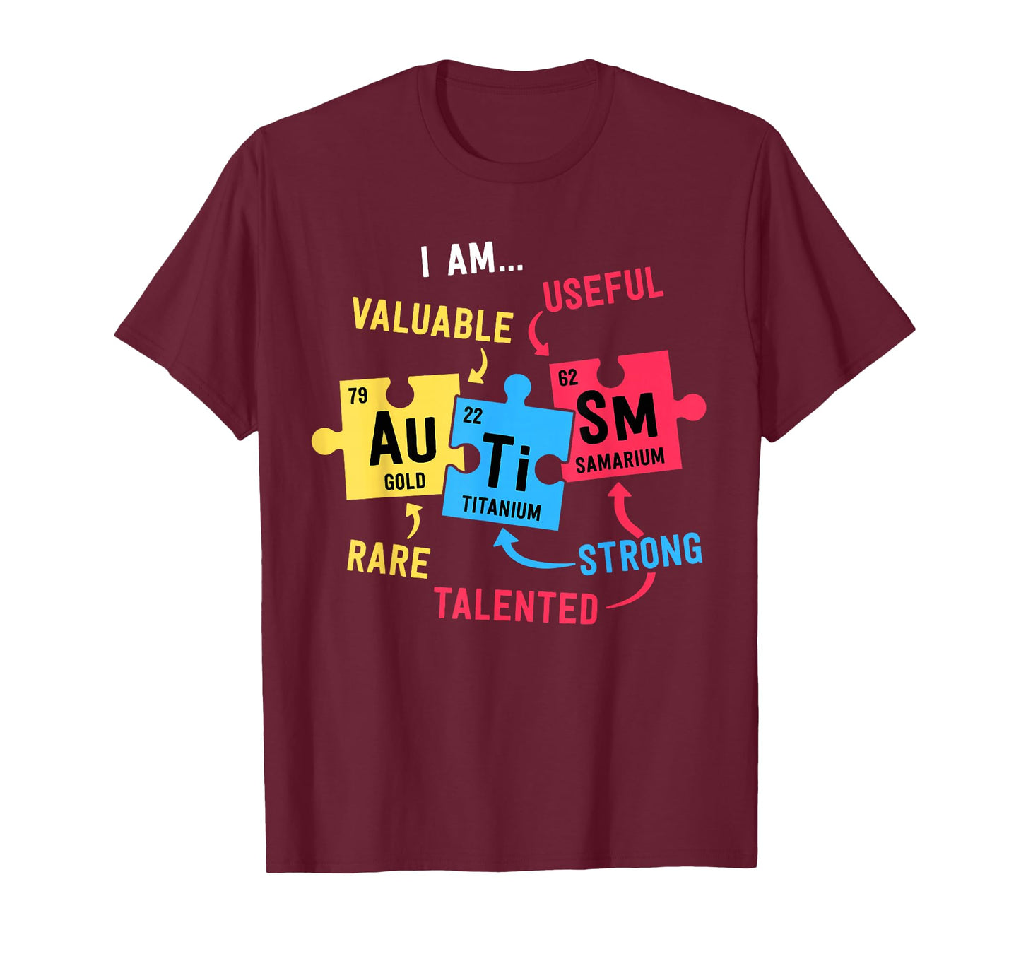 Autism Awareness Shirts Men Boys Periodic Table Elements T-Shirt
