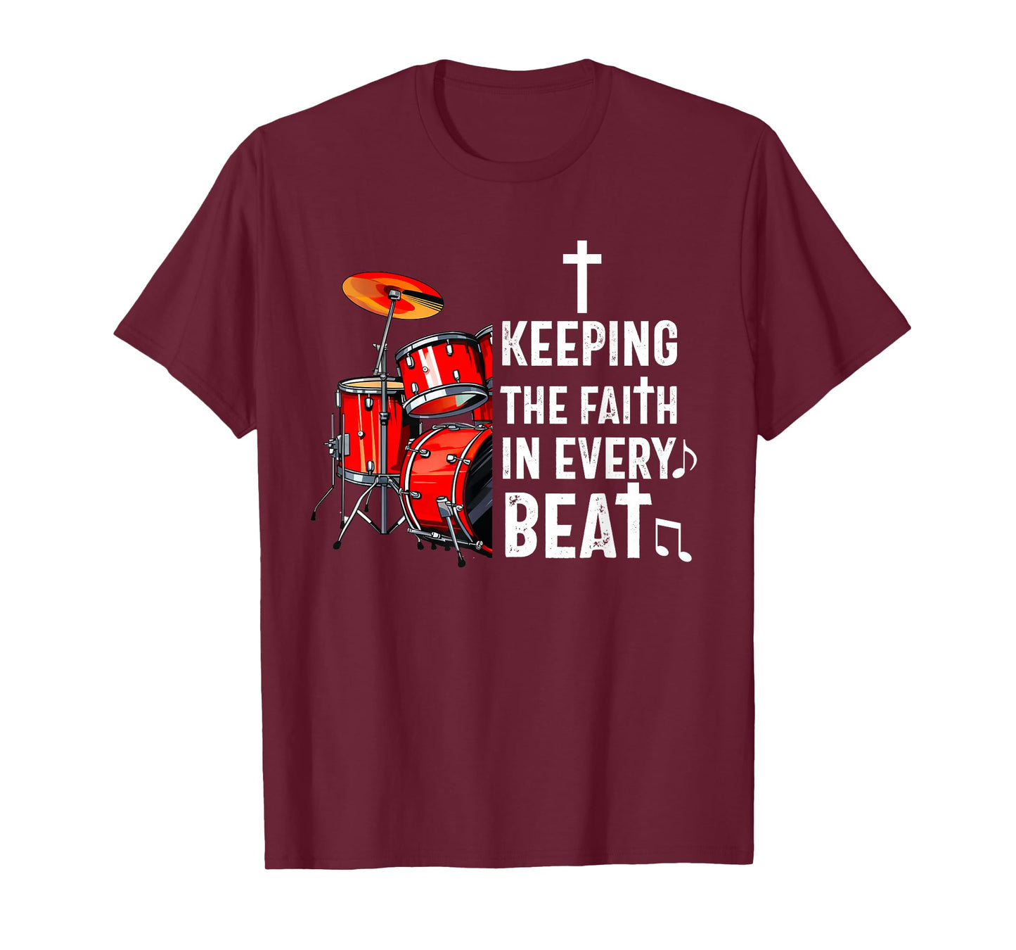 Christian Drummer Drum Player Stick Men Jesus Worship Music T-Shirt