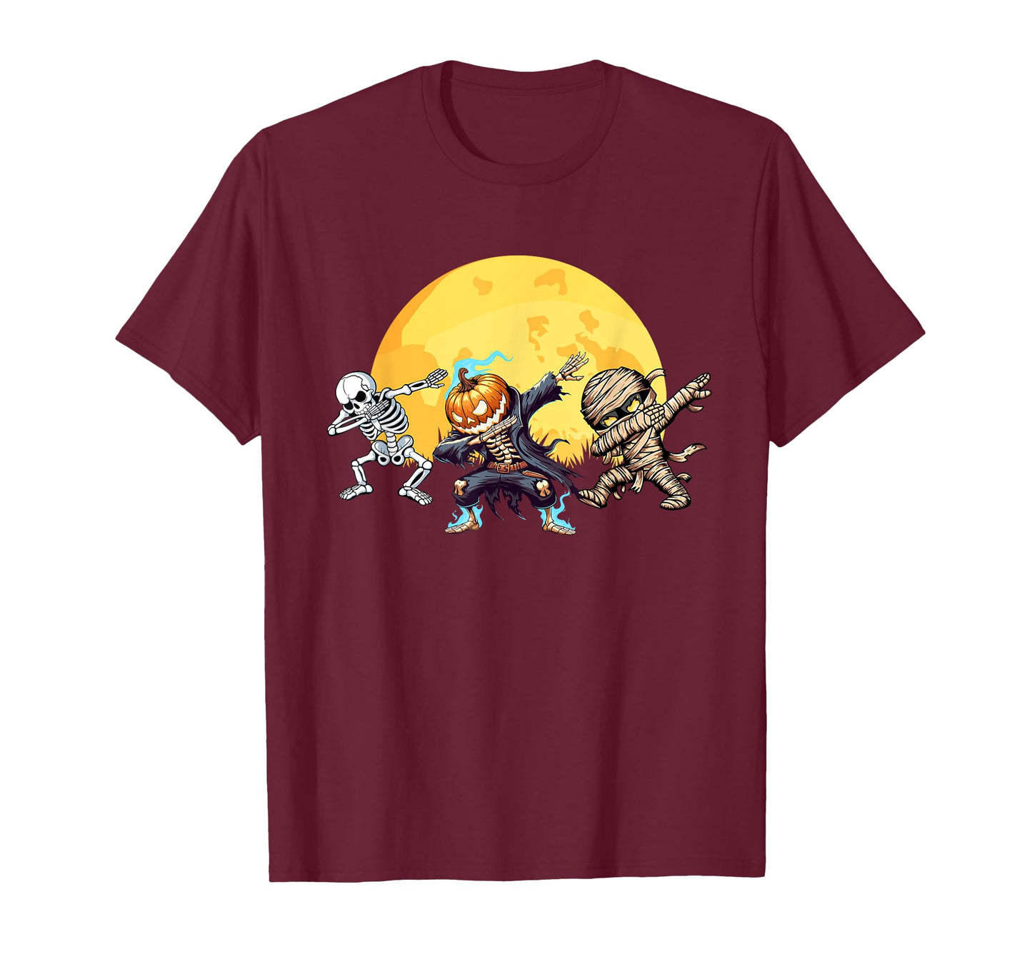 Dabbing Skeleton Mummy Spooky Squad Men Kids Boys Halloween T-Shirt