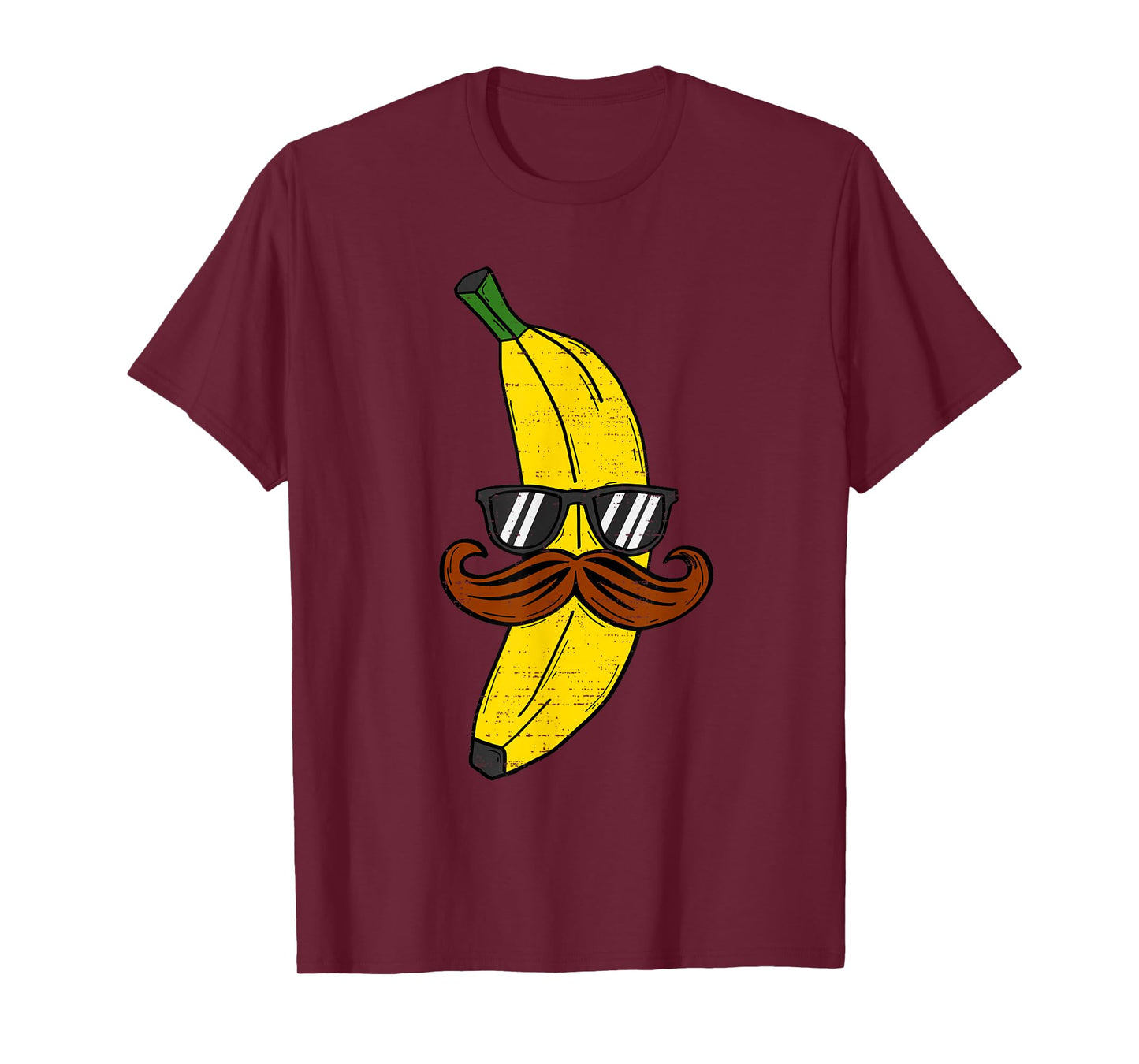 Funny Banana Mustache Sunglasses Fruit Face Kids Boys Mens T-Shirt