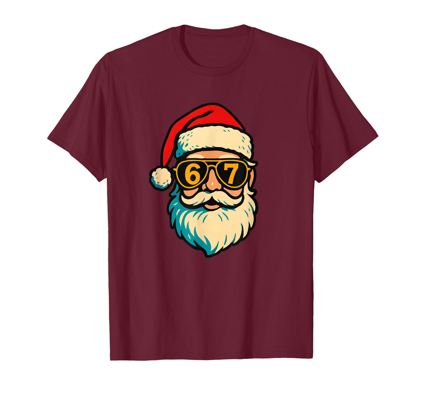 6 7 Meme Christmas Santa Face 67 Six Seven Kids Teen Boys T-Shirt