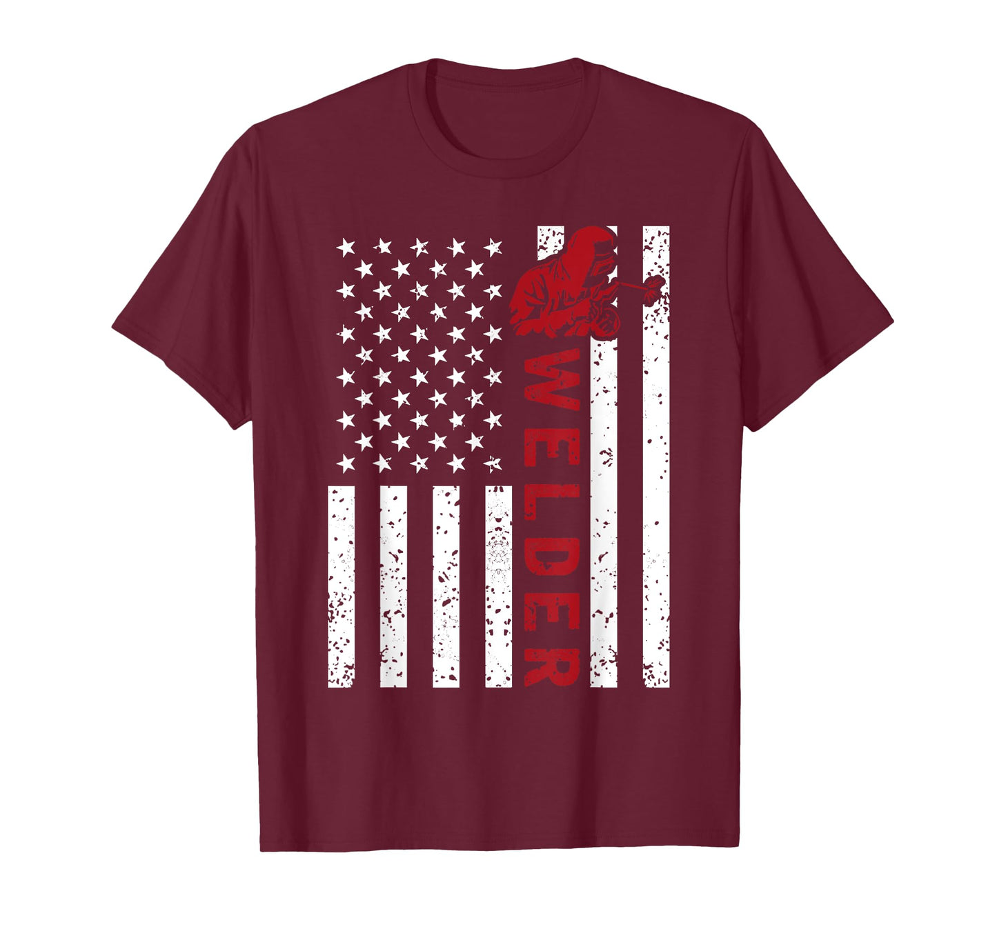 American Flag Welder Welding Vintage Metal Worker Cool Gifts Women Girls Kids Men T-Shirt
