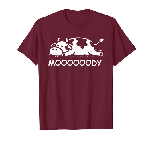 Cow Moody Funny Sleepy Cow Lazy Cow T-Shirt