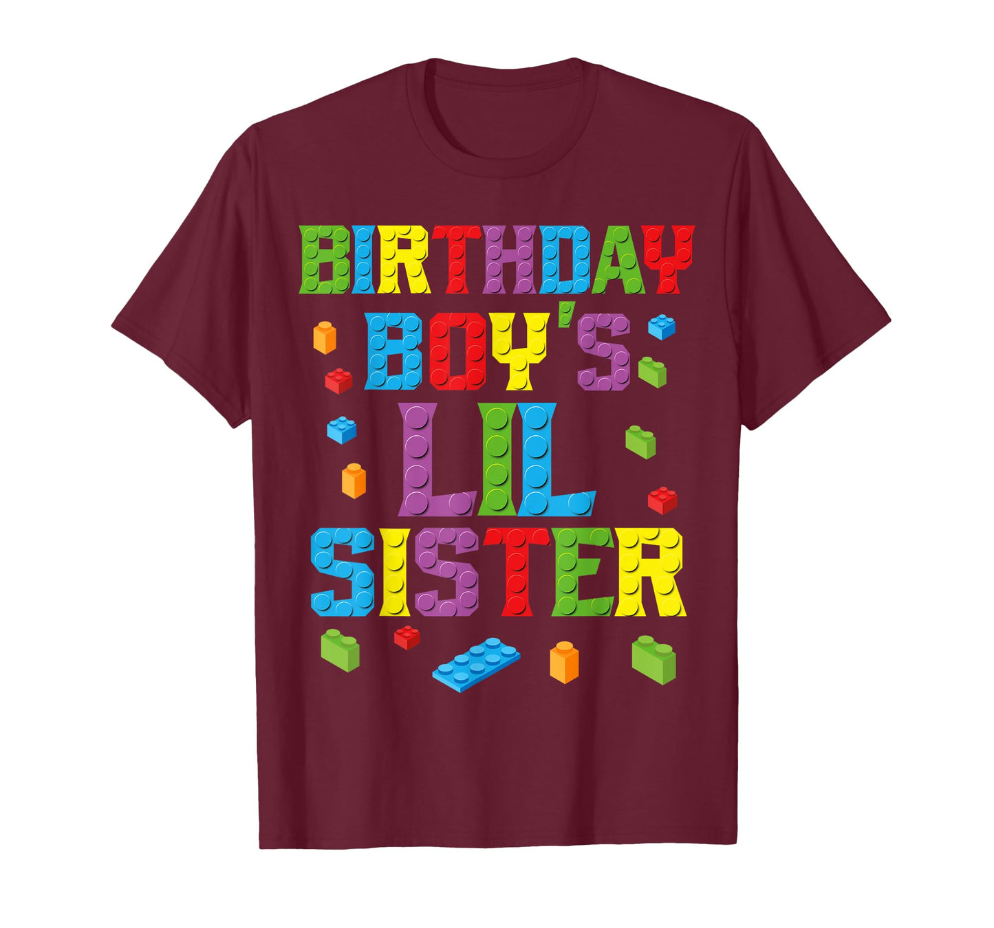 Master Builder Birthday Boy's Lil Sister Building Bricks T-Shirt