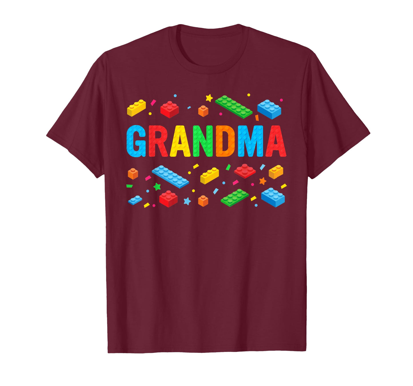 Grandma Master Builder Building Bricks Blocks Family Funny T-Shirt