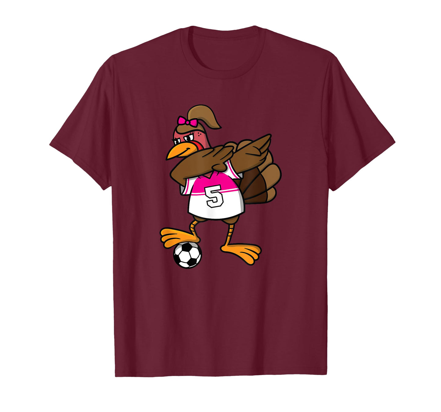 Thanksgiving Turkey Shirt for Girls Soccer Dab Dabbing Funny T-Shirt