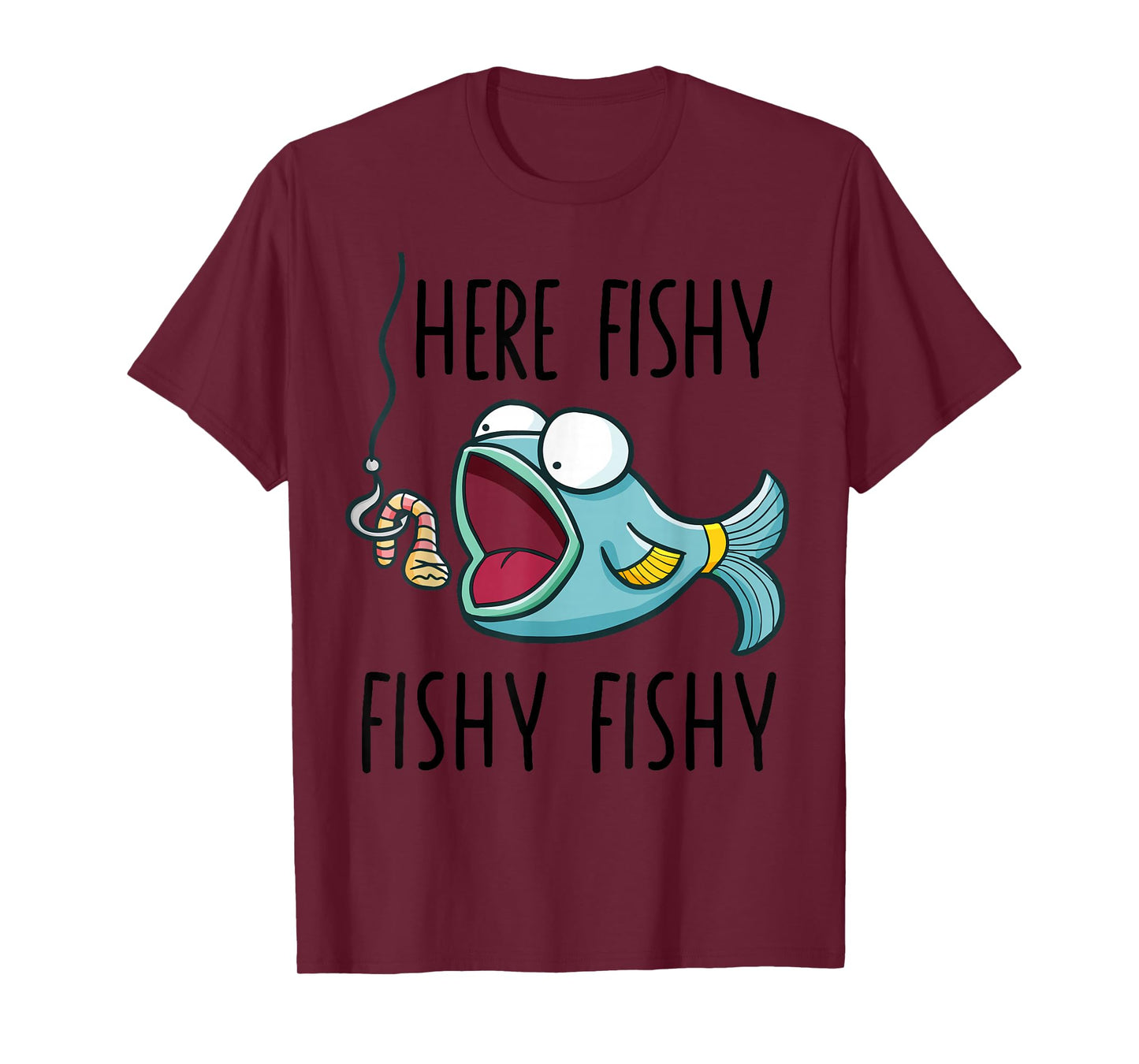 Here-Fishy Shirt Kids Toddler Girls Cute Fish Funny Fishing T-Shirt