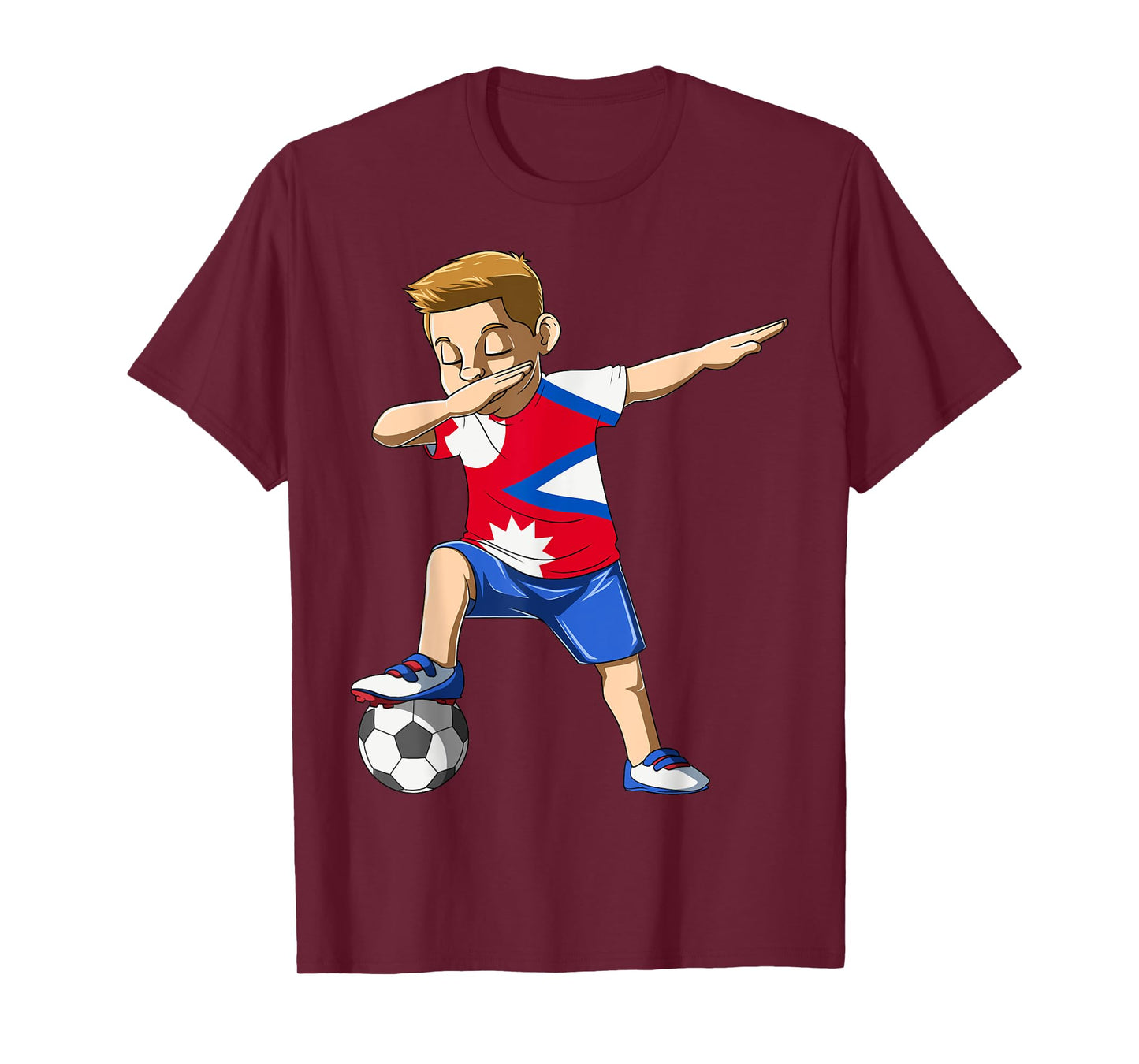 Dabbing Soccer Boy Nepal Jersey Nepalese T-Shirt