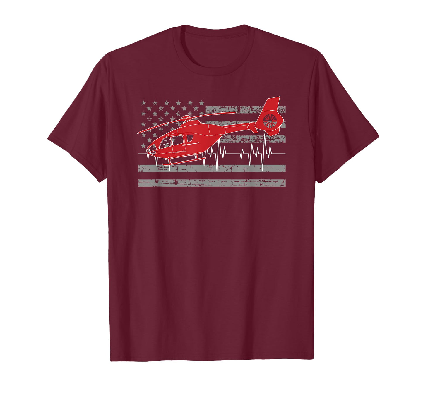 American Flag Flight Medic Heartbeat T-Shirt T-Shirt