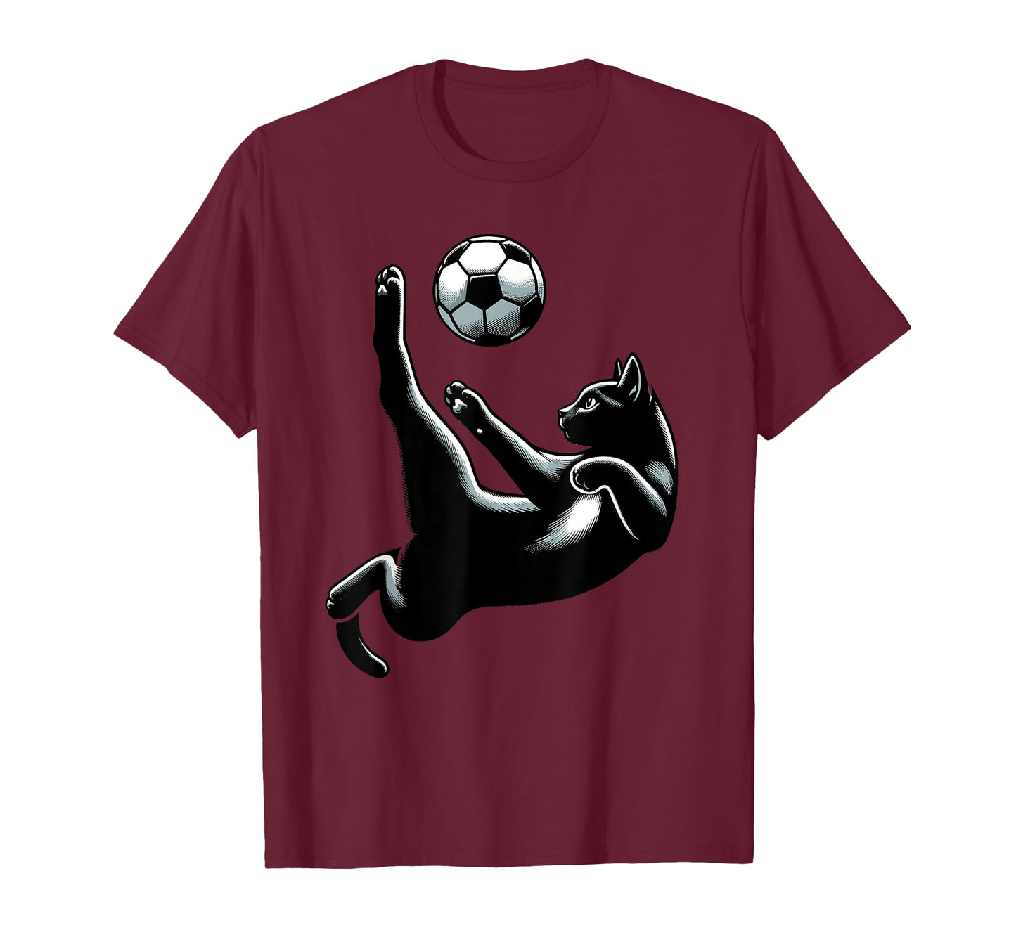 Black Cat Bicycle Kick - Soccer Fans Women Men Kids T-Shirt