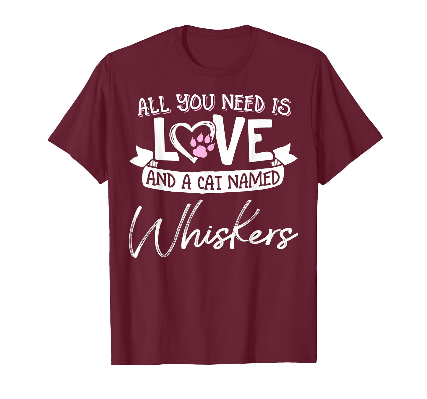 Cute Cat Named Whiskers Shirt for Women and Girls T-Shirt