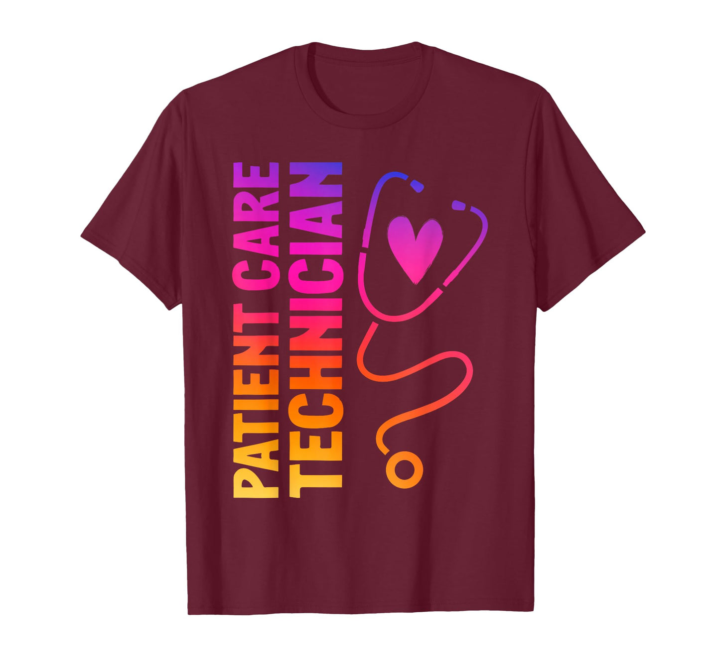 Cute Patient Care Technician Heart Stethoscope T-Shirt
