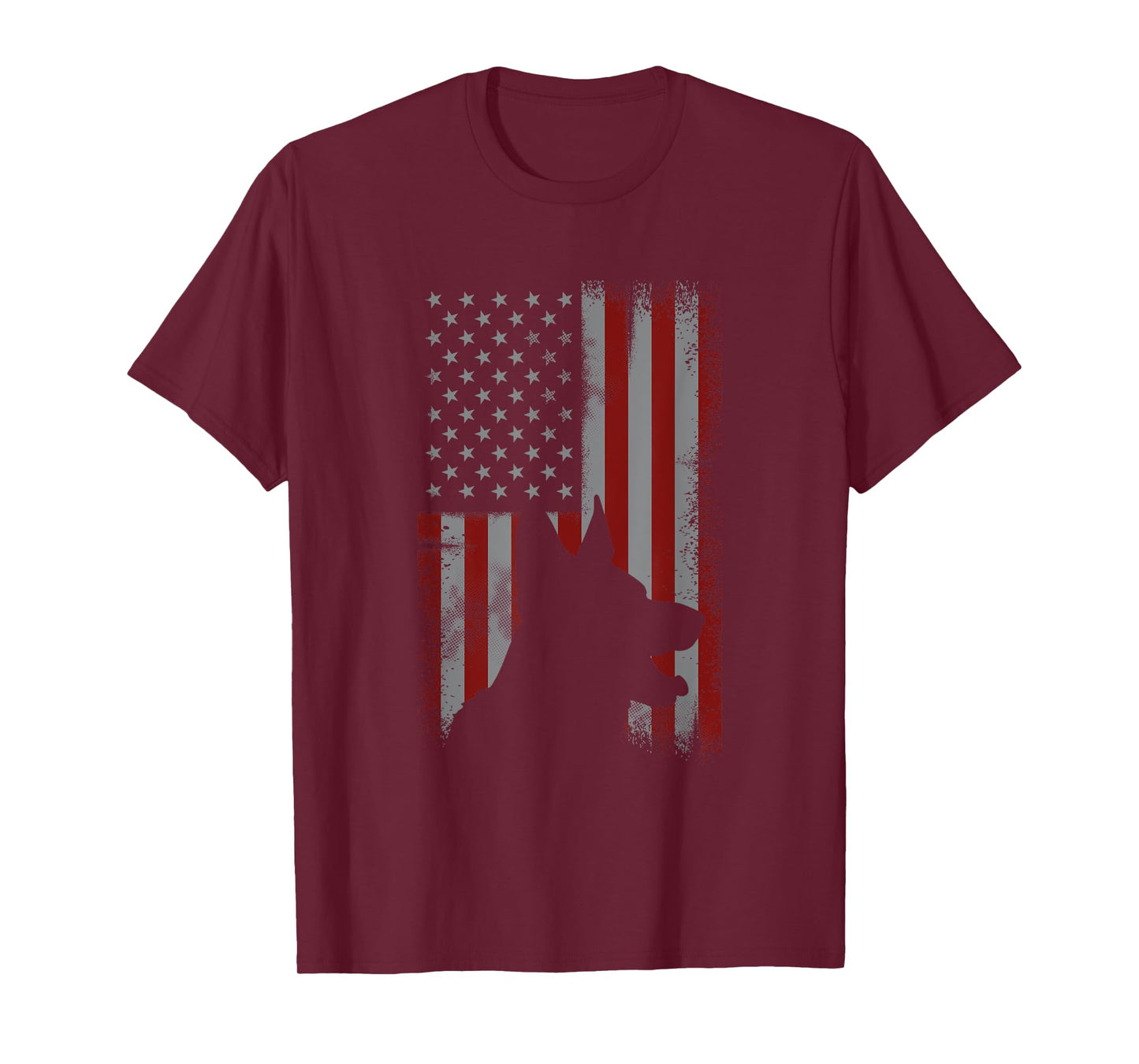 Patriotic German Shepherd AMERICAN FLAG Dog Lover Gift T-Shirt