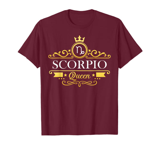 Scorpio Queen October November Zodiac Birthday Women Girl T-Shirt
