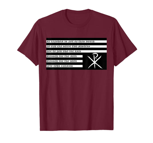 Funny American Flag Christian Nation Chi Rho Tee T-Shirt