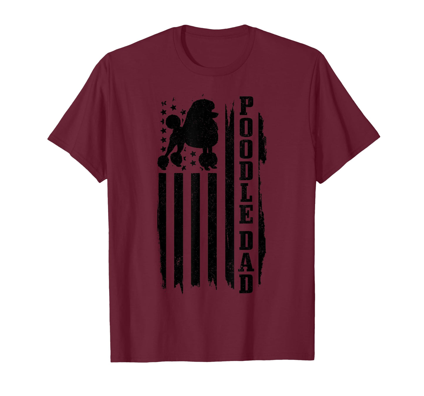 Poodle Dad Vintage American Flag Patriotic Dog T-Shirt
