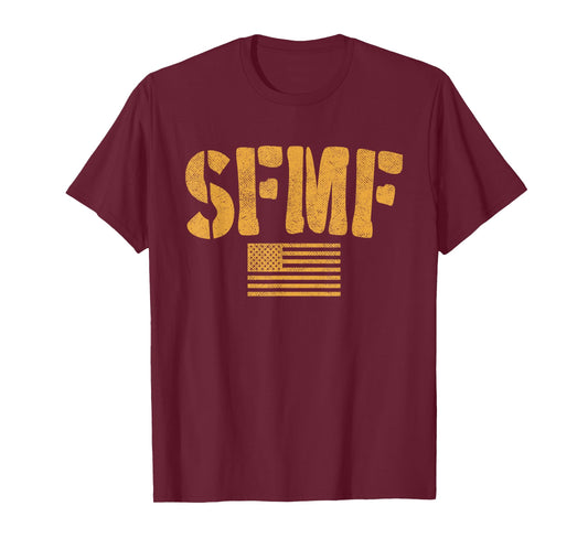 SFMF | Vintage American Flag & Military Veteran Saying T-Shirt