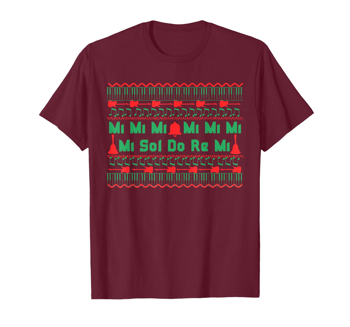 Mi Mi Mi Sol Do Re Mi Music Notes Teacher Ugly Christmas T-Shirt