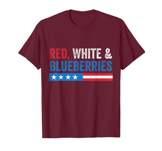 Red White and Blueberries Patriot USA Flag T-Shirt