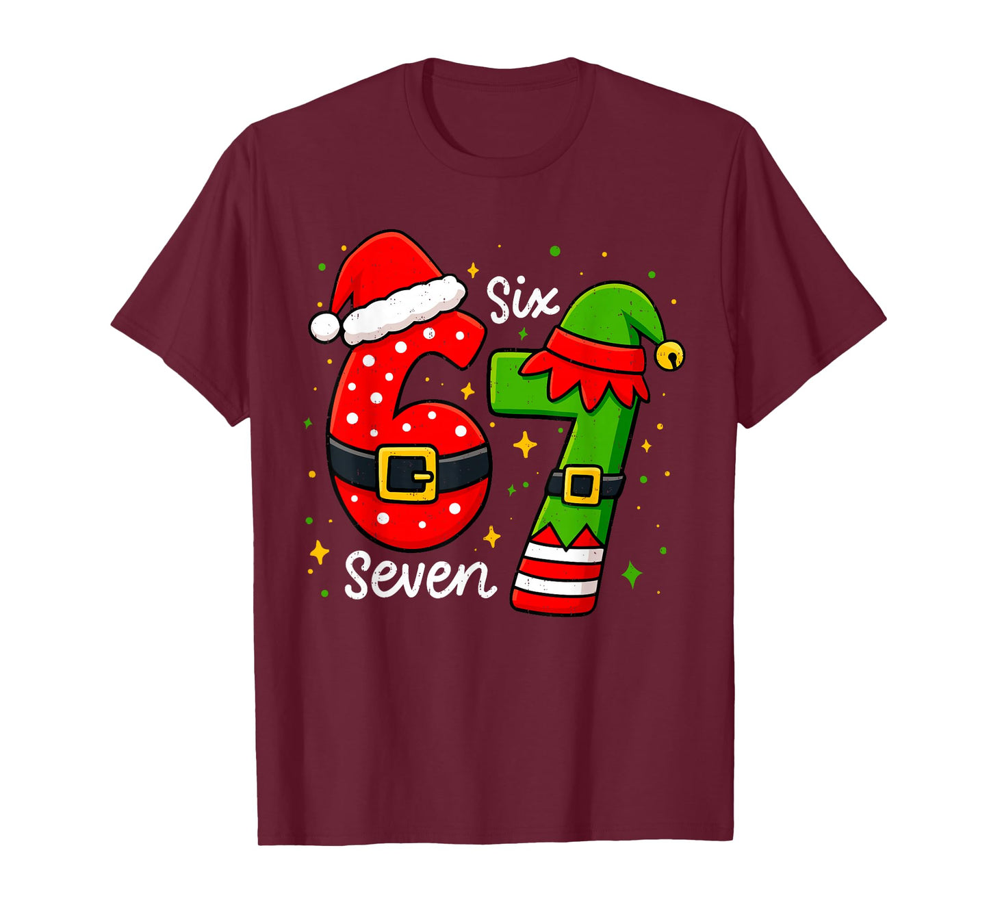 Funny 67 Meme Six Seven Christmas Xmas Holiday Kid Women Men T-Shirt