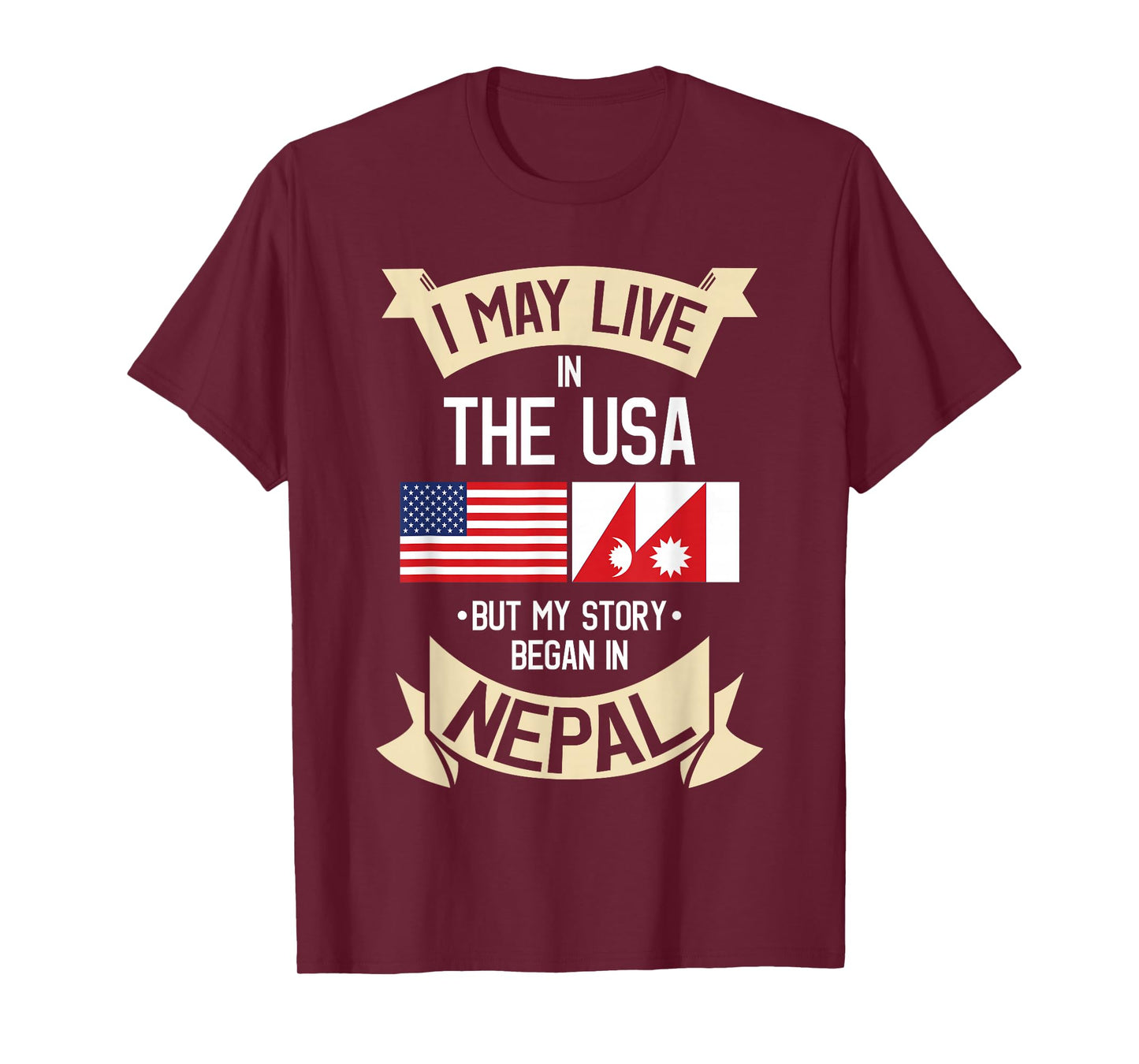 Nepal American Flag USA Nepali Roots Gifts T-Shirt