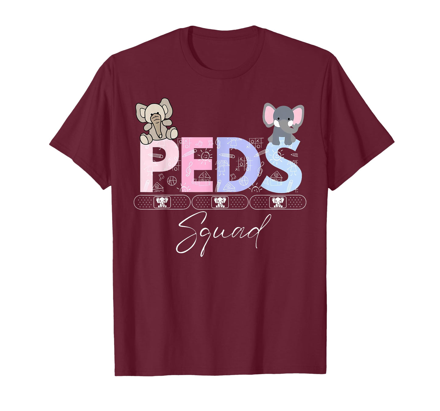 Cute Peds Squad Nurse Elephant Pediatric Graduation T-Shirt