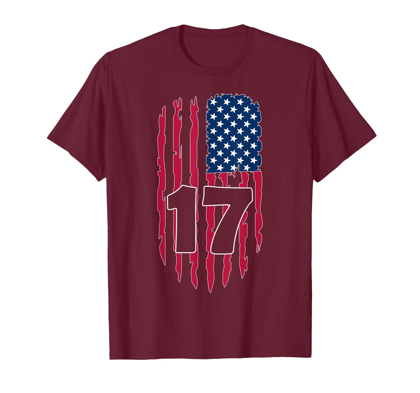 USA NUMBER 17 YEARS OLD BOY 17TH BIRTHDAY T-Shirt