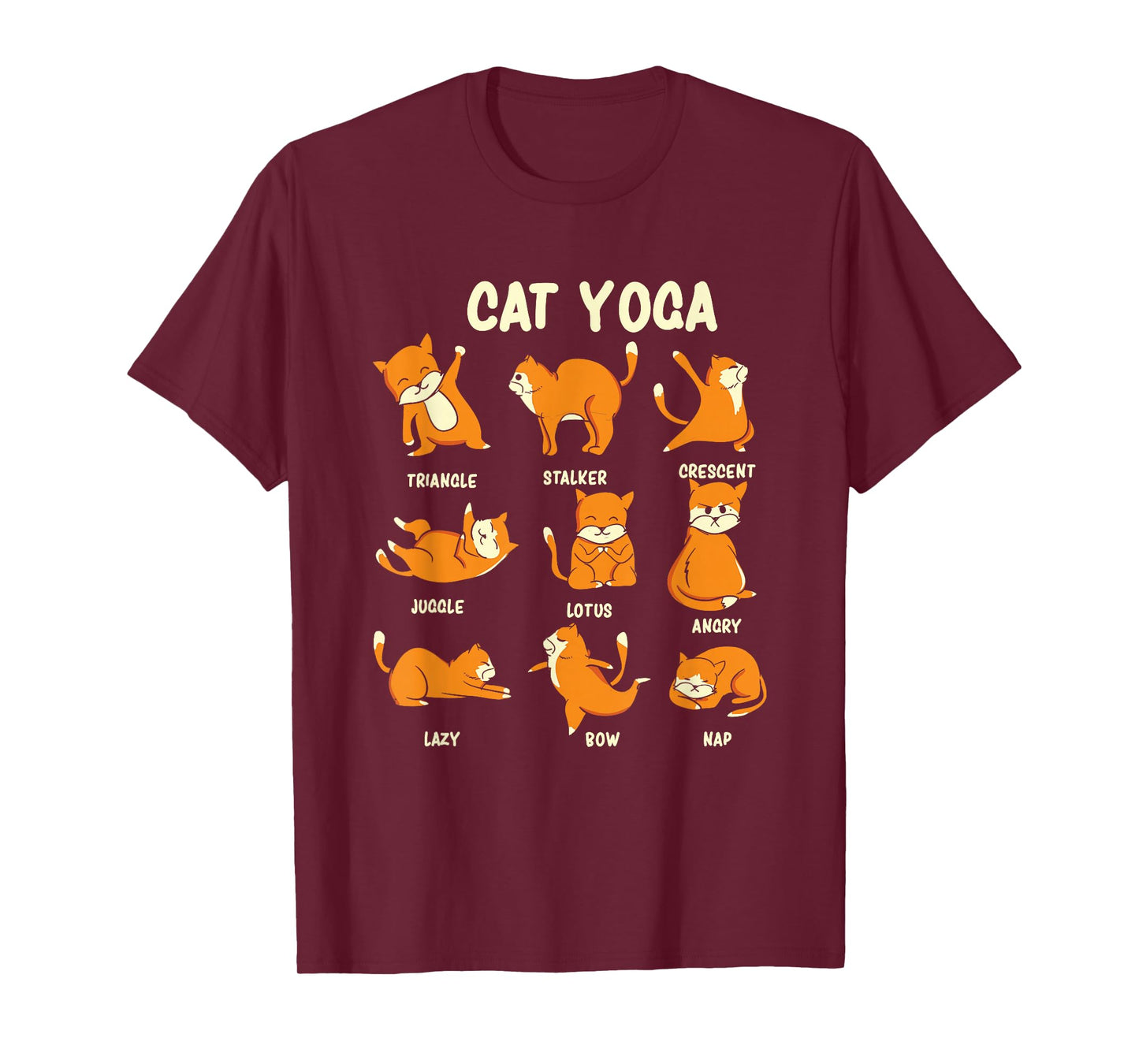 Funny Cat Yoga Poses Kitten Meditation T-Shirt